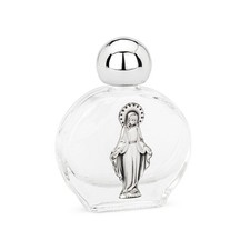 10ml holy water bottle made of glass round motif metal Mad. Conception 6x5x2 cm