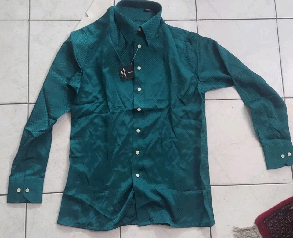 Новый с Ярлыками Мужские Givenchy для Chesa Y2K дизайнер кнопка рубашка размер M зеленый винтажный - Изображение 4 из 4