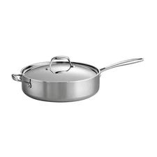 Tramontina 6 Quart Stainless Steel Tri Ply Saute Fry Pan Induction Compatible