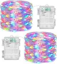 Fairy Lights Battery Operated String Lights 2 Pack 100 LED Waterproof Copper Wir