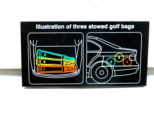 BMW 97-03 E39 OEM Trunk "illustraion of Four Stowed GOLF Bags" Stick On 1 Label