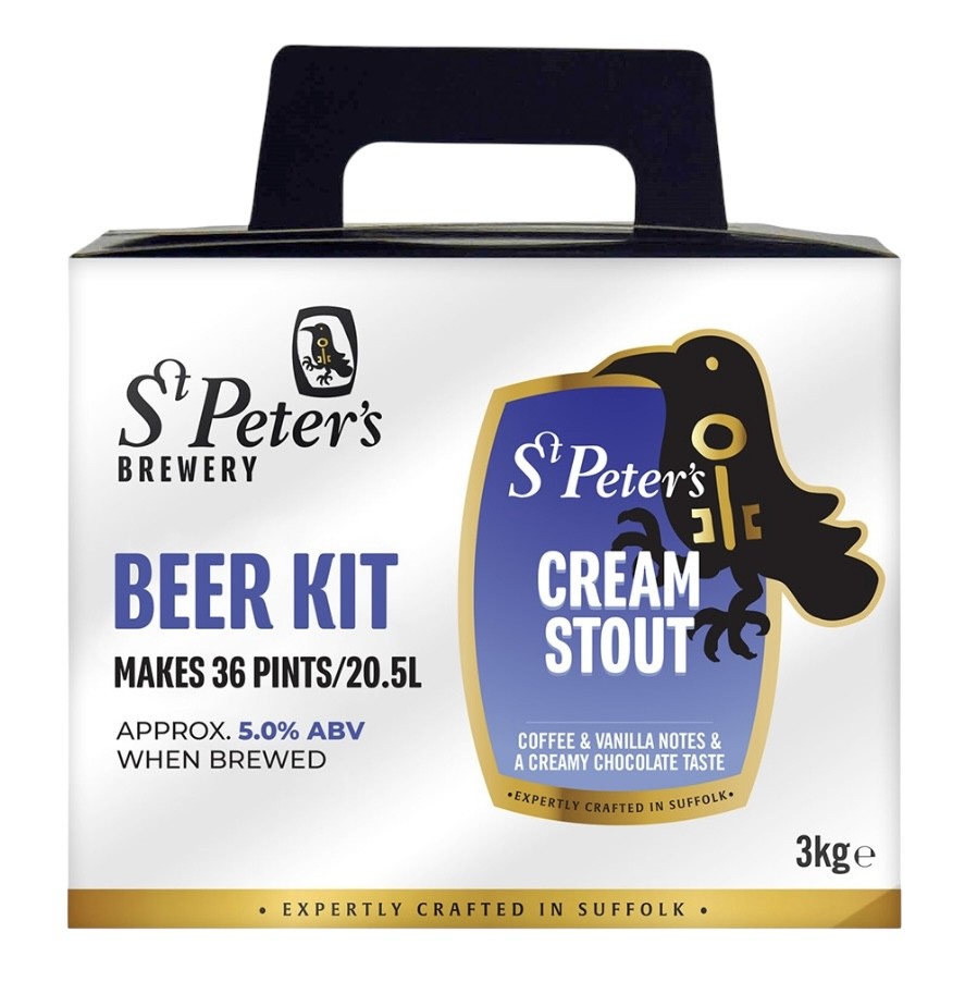St Peters Brewery Cream Stout Beer Kit 36 Pints Homebrew Beer Making Brewing
