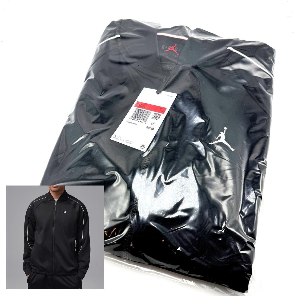 NEW* Men NIKE Jordan Brooklyn Tricot Tracksuit Jacket BLACK