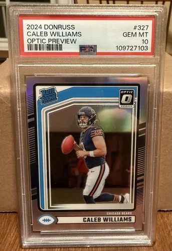 Caleb Williams 2024 Donruss - Rated Rookie Optic Preview Holo PSA 10