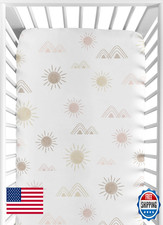 Sweet Jojo Designs Fitted Baby Crib Sheets Boho Desert Sun for Girls, Infant N