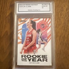 Caitlin Clark Graded Gem Mint 10 Rookie 2024-25 Panini Rookie of the Year Rare
