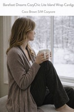 Barefoot Dreams CozyChic Lite Island Wrap Cardigan Coco Brown S/M Cozycore