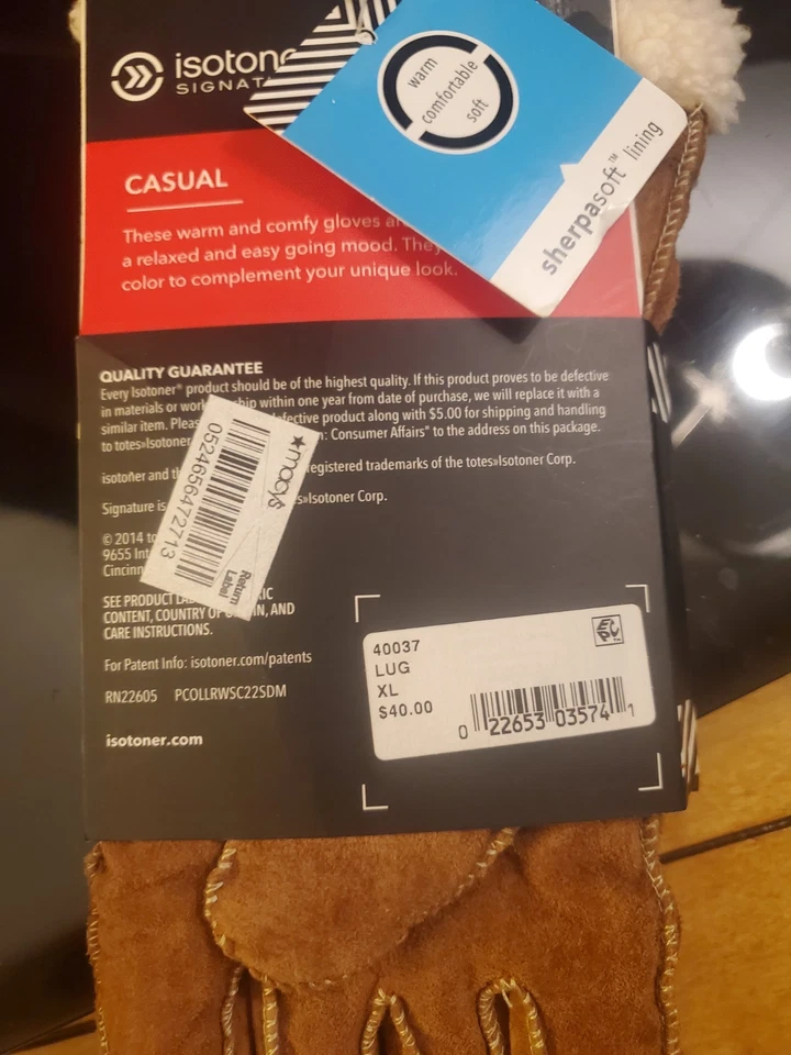 Guantes de micro gamuza Isotoner Signature para equipaje con forro sedoso micro-lujo, XL Foto 4 de 4