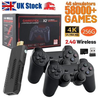 BRANDED 58000+ 256G Retro Spiele Videospielkonsole TV Stick 4K HDMI Wireless Controller