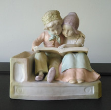 Amphora Art Nouveau Figura Ceramica Gruppo di Due Bambini c. 1914 - 16x17,5 cm