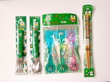 Kerokero Keroppi Spoon Fork Chopsticks Set 90s Cutlery Vintage Rare Sanrio Japan