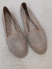Zapatos sin cordones Moleca para mujer planos de alpargatas brasileñas dorados brillantes talla 10