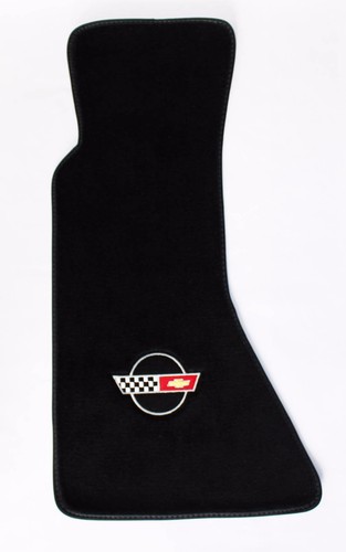 NEW! FLOOR MATS 1984-1996 Corvette With Embroidered Circle Emblem Logo Pair Set - Picture 9 of 12