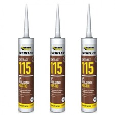 Everbuild Everflex 115 Contract GP Building Mastic, Brown, 285ml  x 3
