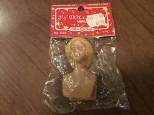 Vintage Fibre-Craft Vinyl Doll Head Unopened 2 1/2 7680 Blonde Hair/Blue Eyes