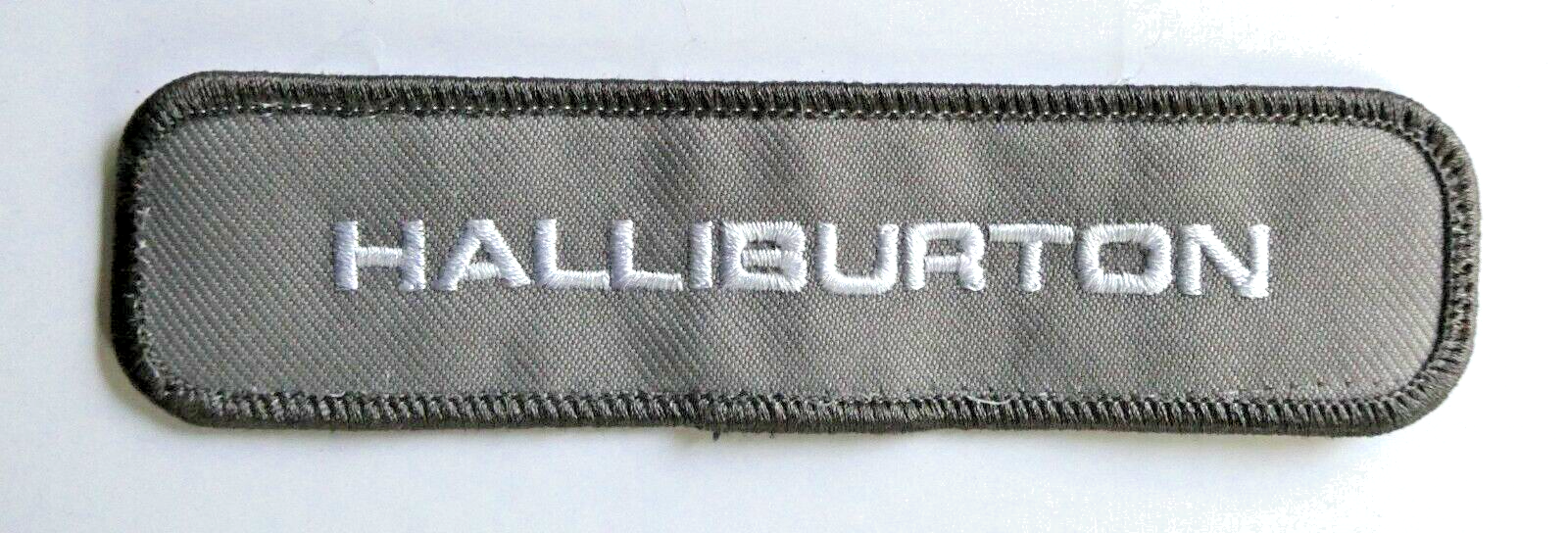 Halliburton Uniform Patch 5" Grey w/ White Letters eBay