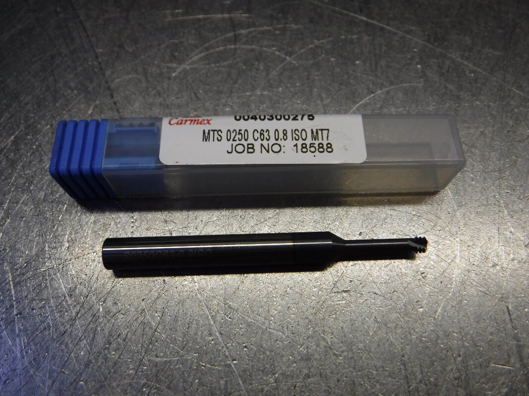 Carmex .80mm Pitch ISO Carbide Thread Mill MTS 0250 C63 0.8 ISO