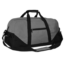 DALIX 21" Large Duffle Bag Sports Gym Ditty Bag Traveling Kit Bag in Gray Duffle