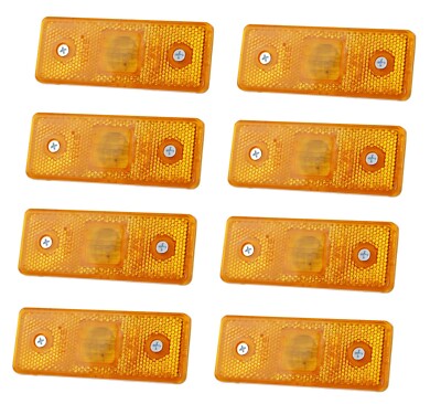 8St. Umrissleuchte 12/24V Positionsleuchte 4 LED Orange für MAN DAF Scania Volvo