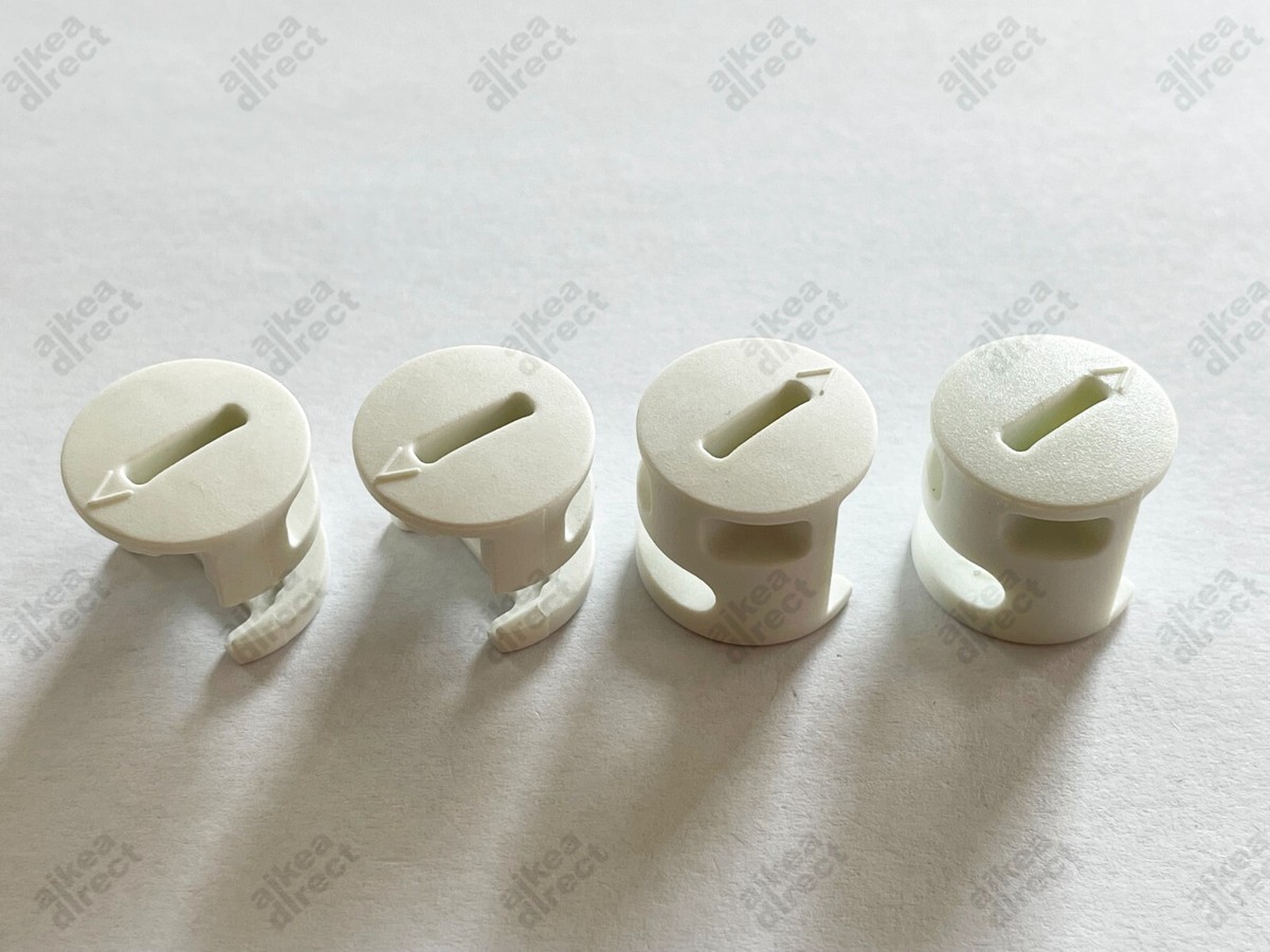 Ikea Plastic cam lock nuts, Part # 119253, white (4 pack) - NEW