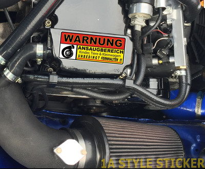 Warnung TURBO Aufkleber Auto Ansaugbereich Luft 4 Zylinder i 30 n AJR 5f  d13