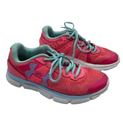 Under Armour UA Women Pink Teal Micro G Speed Swift Tennis Shoes Sneakers  Sz
