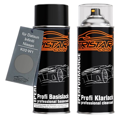 Autolack Spraydosen Set für Datsun Infiniti Nissan K02 W1 Grey Basis Klarlack