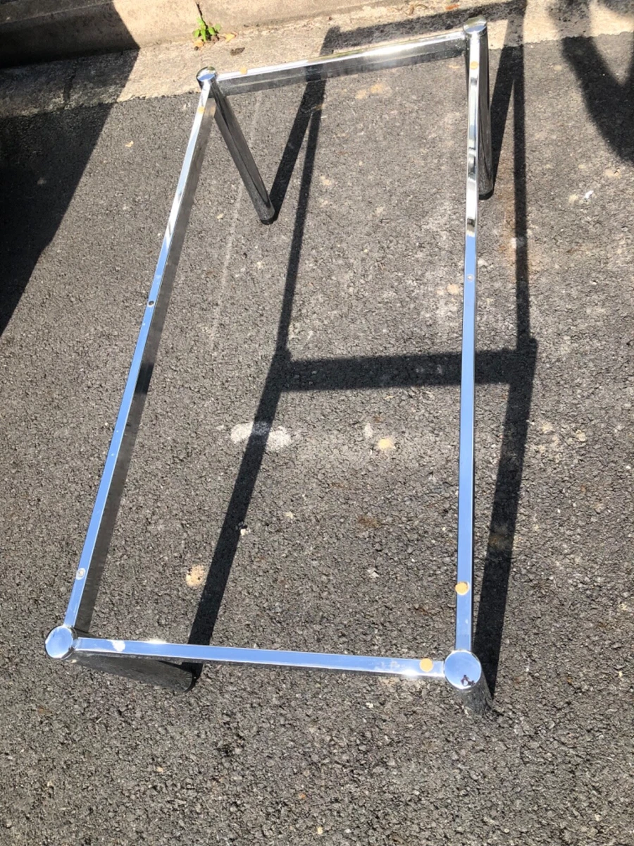 Metal low coffee table base 37 cm high chrome finish