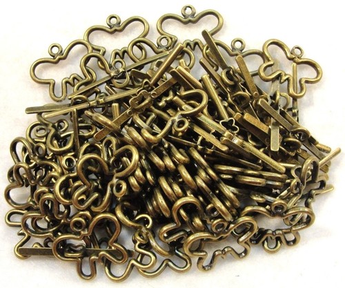 50Sets WHOLESALE Tibetan Antique Bronze BUTTERFLY Toggle Clasps Hooks Q0713 - Picture 6 of 6