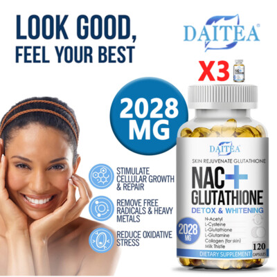 Nac+Glutathione Detoxification and Whitening 30 To 120 Capsules