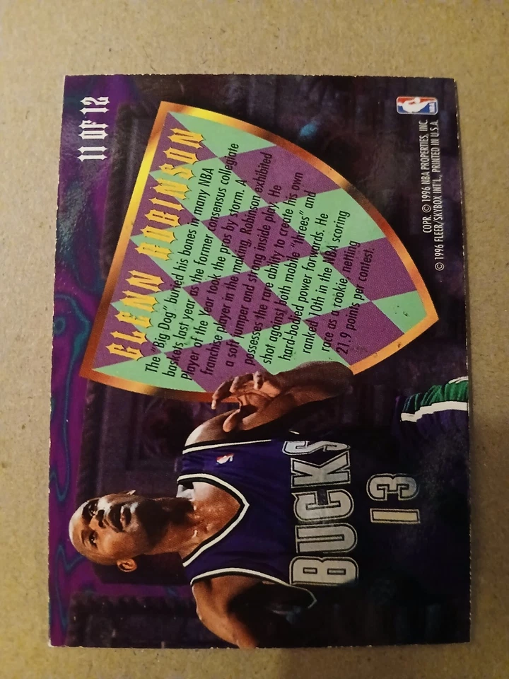 Fleer Ultra Glenn Robinson 1995-96 Scoring Kings #11 Milwaukee Bucks (error de tinta Foto 4 de 4