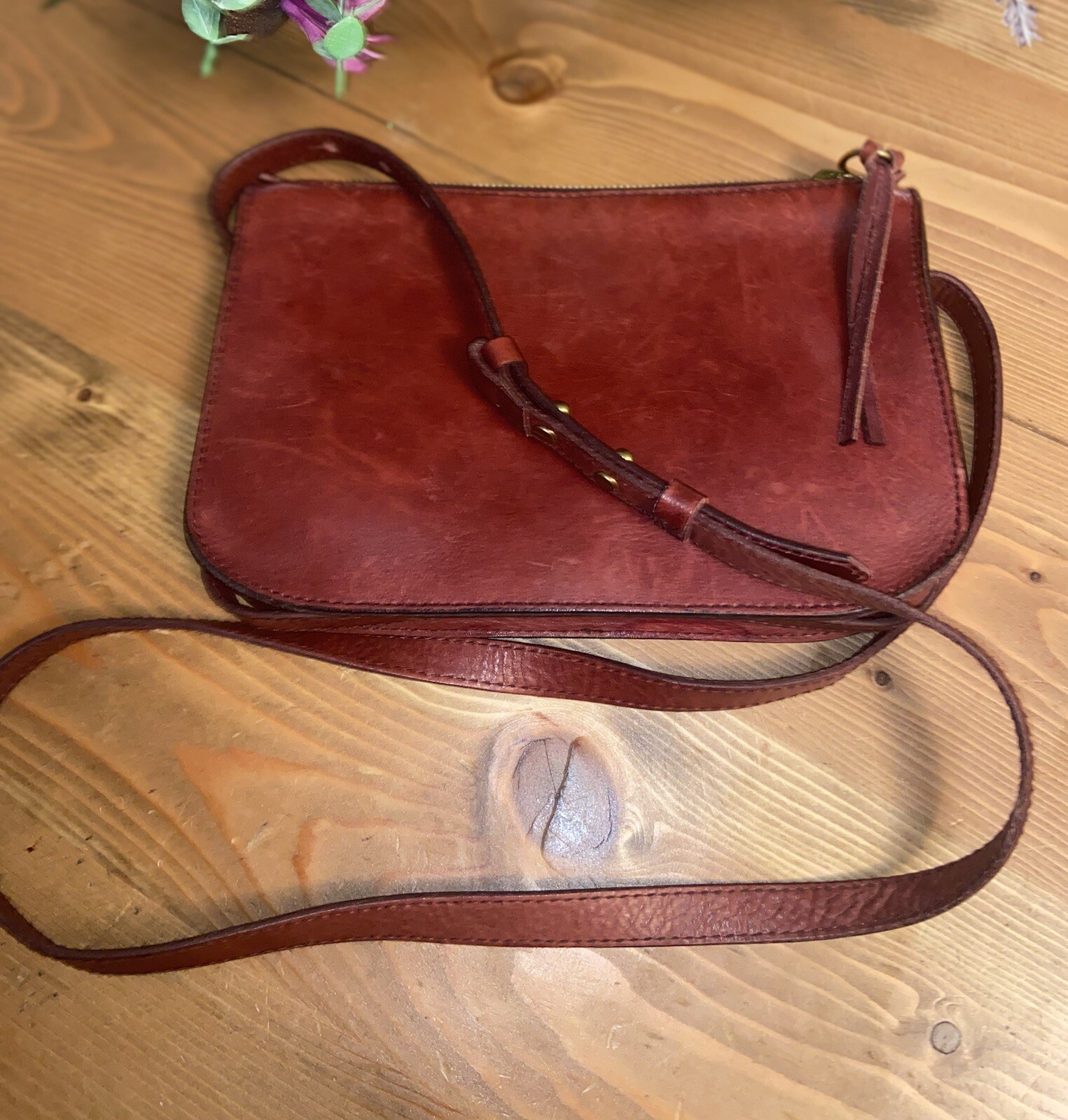 Madewell The Simple Crossbody Bag MADEWELL Purse Cognac Leather