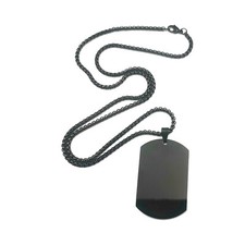 Rare black dog tag carving, Personalize, Name,text, S.steel pendant
