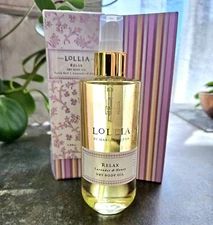 Lollia Relax Lavender & Honey Dry Body Oil Satin Veil 6.8 oz NIB!