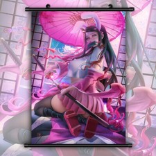 Image of Demon Slayer Kamado Nezuko Bunny Fabric Cloth Wall Art Poster Scroll