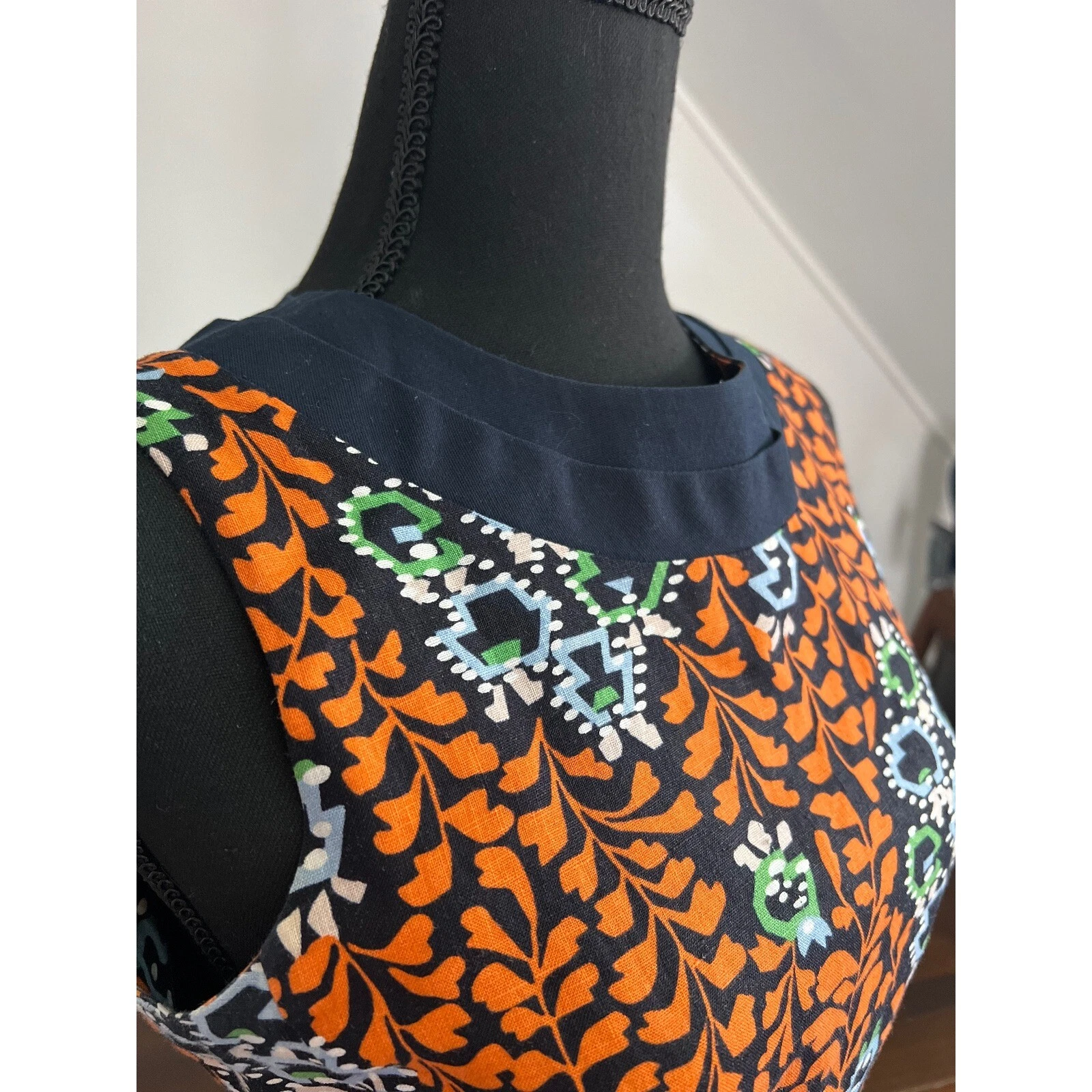 Abito Tory Burch in lino con stampa floreale senza maniche casual da festa taglia 4