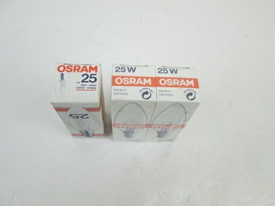 3 Osram Kerzenbirnen, Kerzenlampen klar, 25 Watt, E14, OVP ...