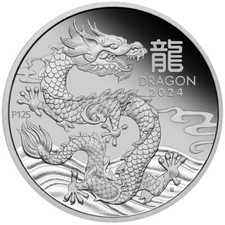 2024 1 oz Perth Mint Lunar Dragon Proof Platinum Coin - Series III - #003 3599.99 per troy oz