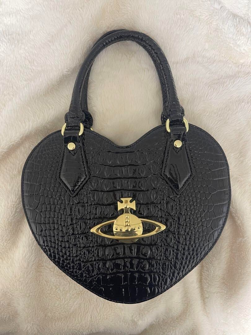 Vivienne Westwood 2way Shoulder Bag Heart Shaped Black Enameled
