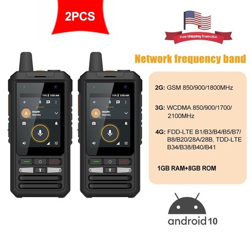 Anysecu W8pro 4G Radio sieciowe Android 10 WIFI Telefon komórkowy Realptt Zello 2 szt.