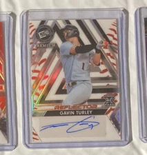 2024 PRESS PASS PREMIUM BASEBALL #BA-GT1 GAVIN TURLEY REFLECTOR AUT0 RC TRUE 1/1