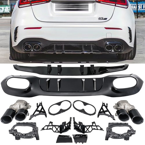 Heckdiffusor Stoßfänger Diffusor paßt für Mercedes W177 Sport Hatchback schwarz - Bild 1 von 5