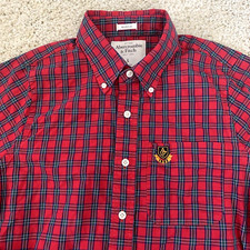 Abercrombie  Fitch Shirt Mens Large Muscle Fit Plaid Long Sleeve Button Front