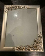 Vintage Ornate Metal Picture/Photo Frame Silver ,Roses 10.75"x 9" for 10"x 8"