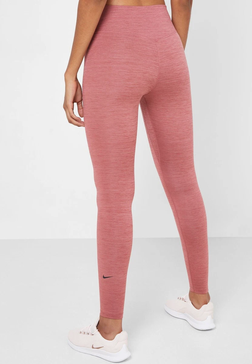 NEW Nike One Women s Mid Rise Dri Fit Tights AJ8827 661 Red Small