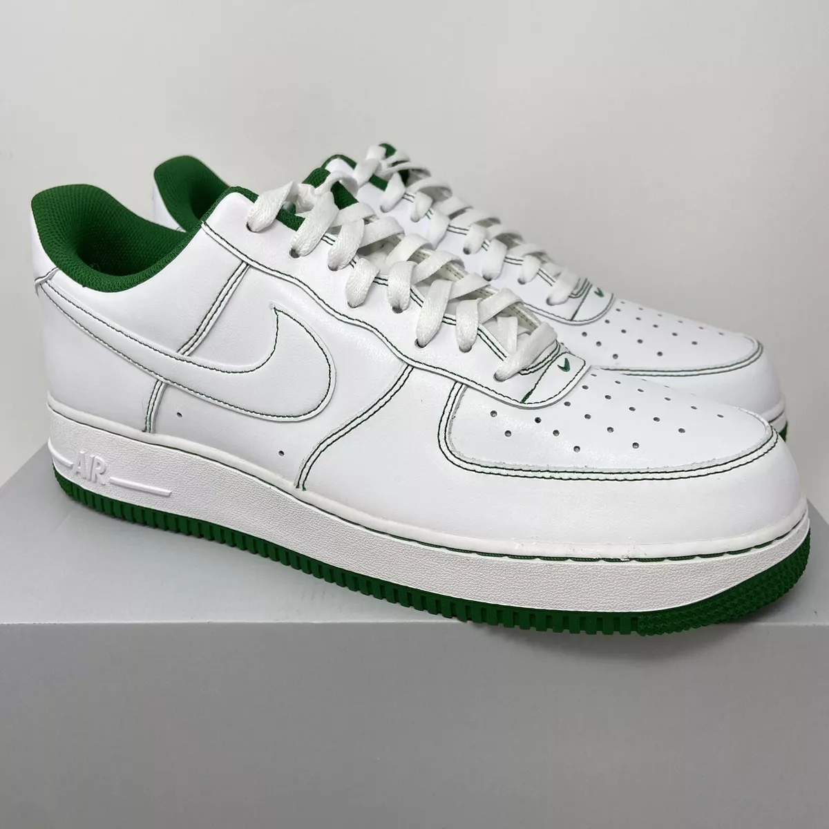 Green and white air force ones sale