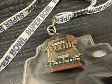 SB Super Bowl XXXIII 33 I Was There Lanyard & PIN Denver Broncos Falcons Miami