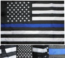 28x40 USA Thin Blue Line 28"x40" Rough Tex 300D Nylon Embroidered Sleeve Flag