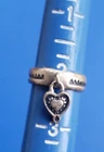Vintage Sterling Silver Toe Ring with Dangling Heart Charm. Size 2 Adjustable