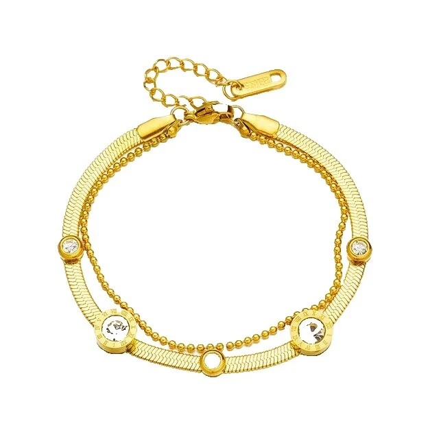 Браслеты из нержавеющей стали с фианитом